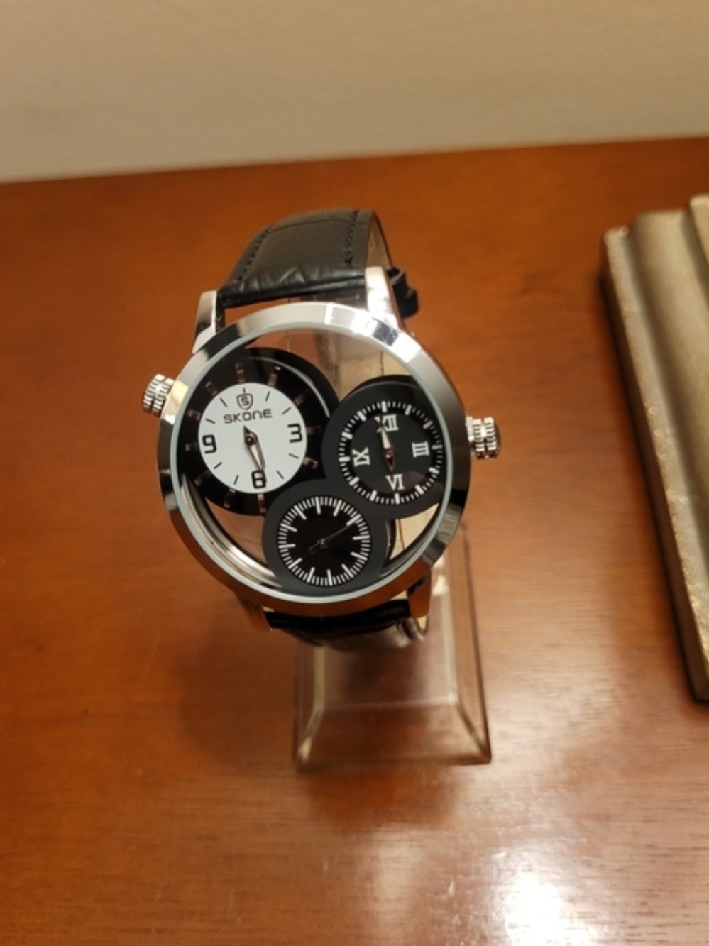 Brand New Skone Silver and Black Multi-Dial Men's Watch
